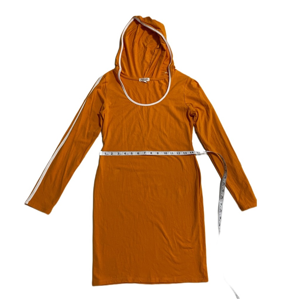 Heart And Hips Long Sleeve Dress Hoodie ORANGE Size L - Picture 4 of 7